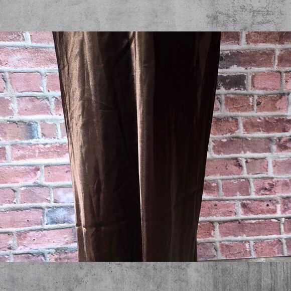 🧵 Wild Fable Dark Brown Satin Slip Dress XXS – Eco-Friendly Midi with Lace Trim - Picture 2 of 6